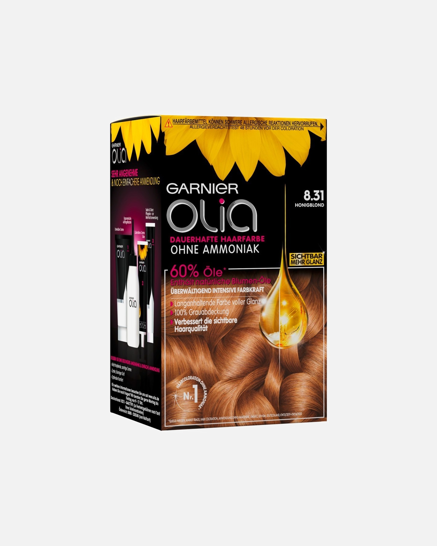 Haarfarbe für Unisex Garnier Olia Intensivcoloration 8.31 - Honigblond