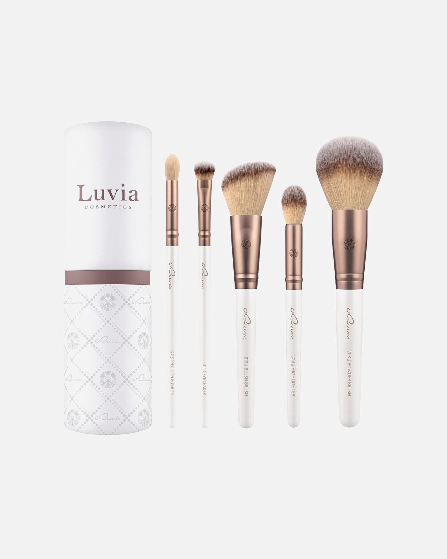 Pinselset für Unisex Luvia Prime Vegan Coffee Brown / White 1 Stück