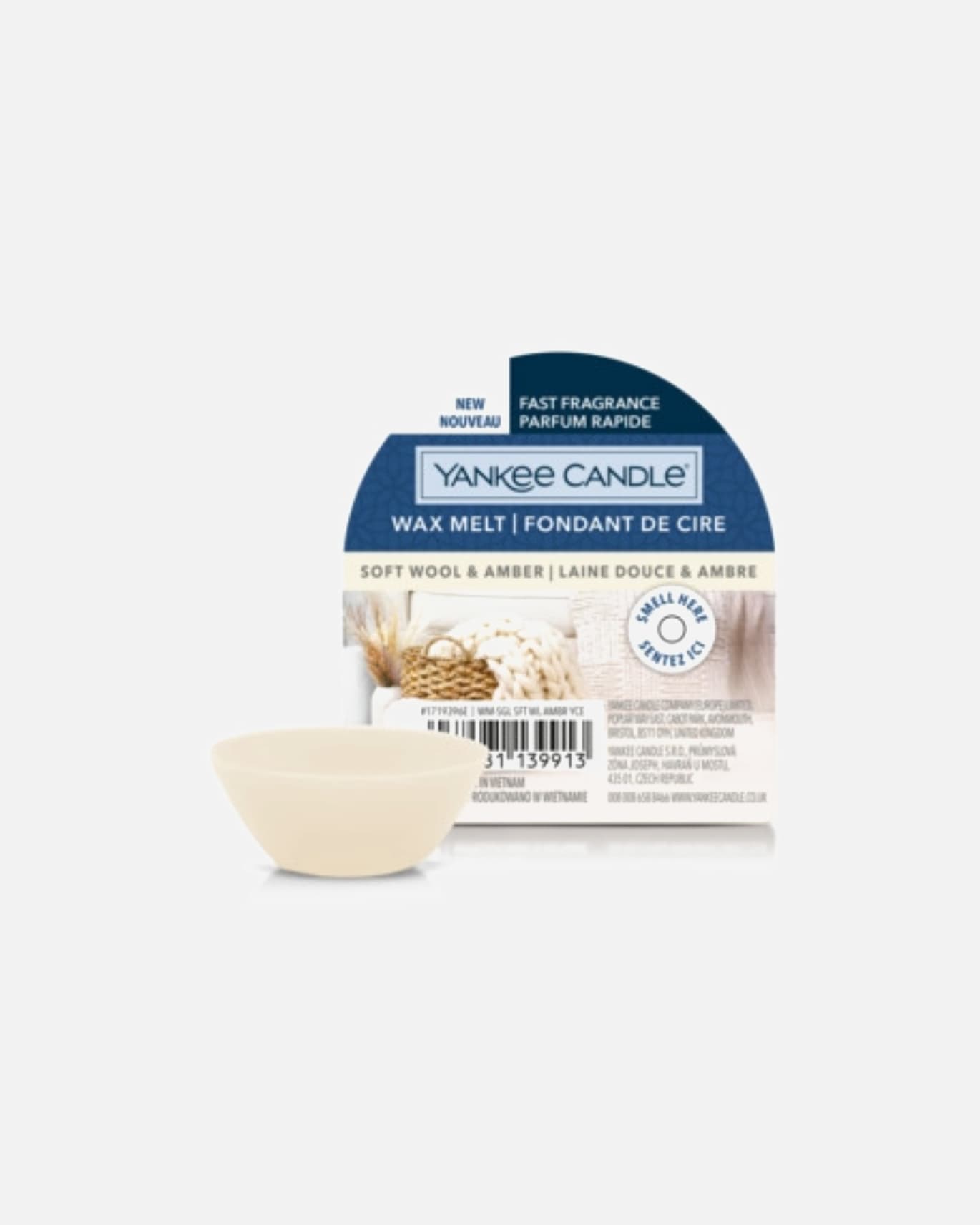 Kerze für Unisex YANKEE CANDLE Süßwoll- und Bernsteinfondant 22 Gramm