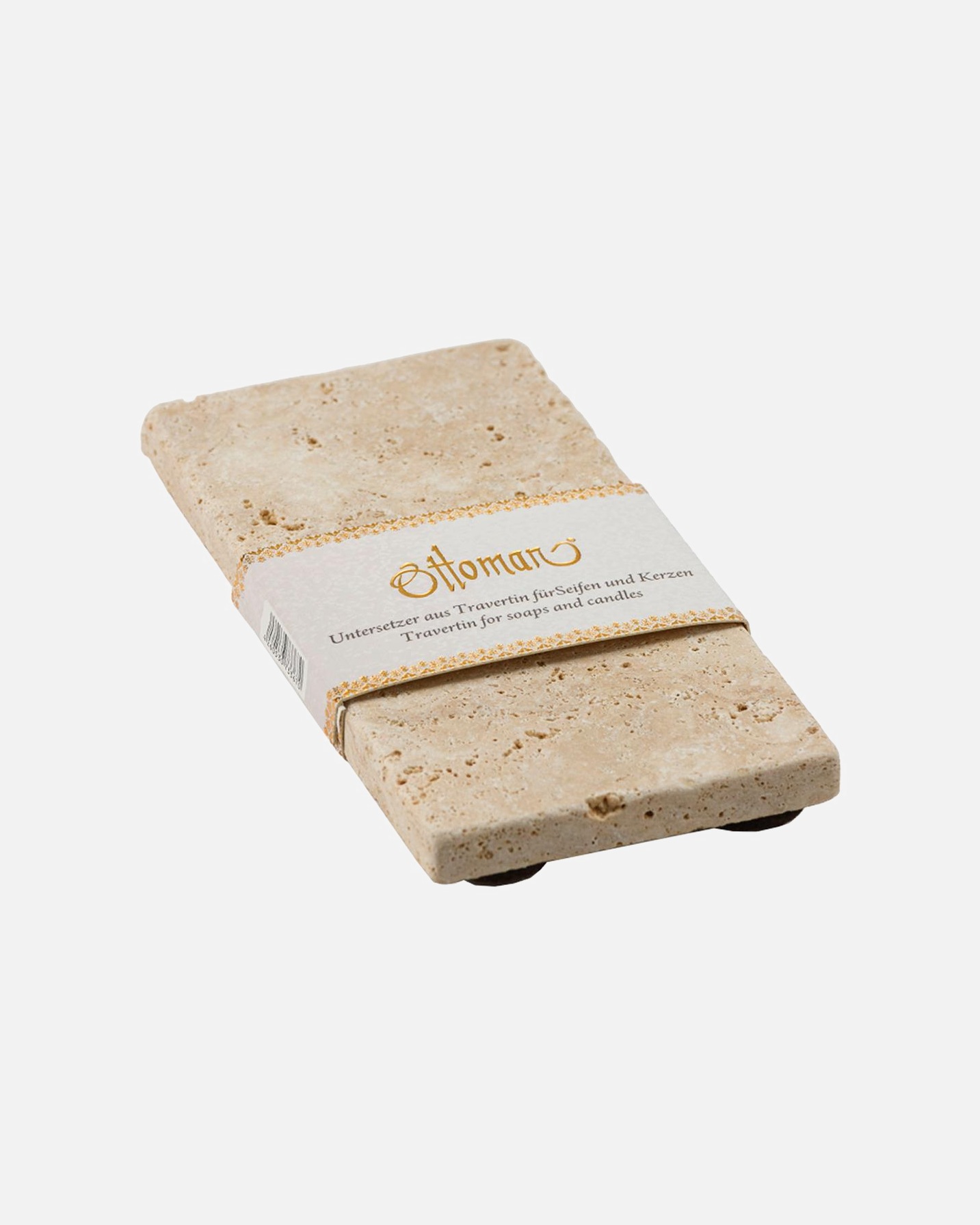 Seifenschale für Unisex Ottoman Travertin Naturstein - länglich 1 Stk.