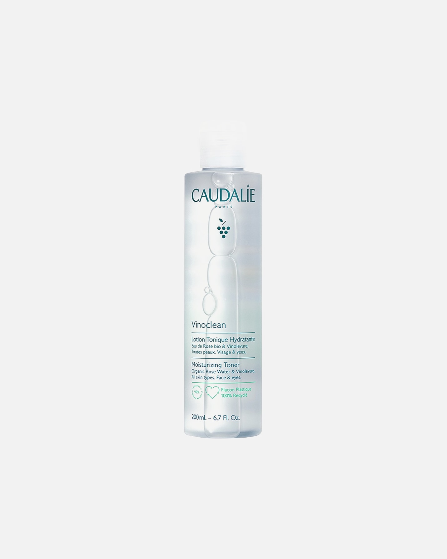 Gesichtstoner für Unisex Caudalie Vinoclean Feuchtigkeitsspendendes Gesichtstonic 200 ml