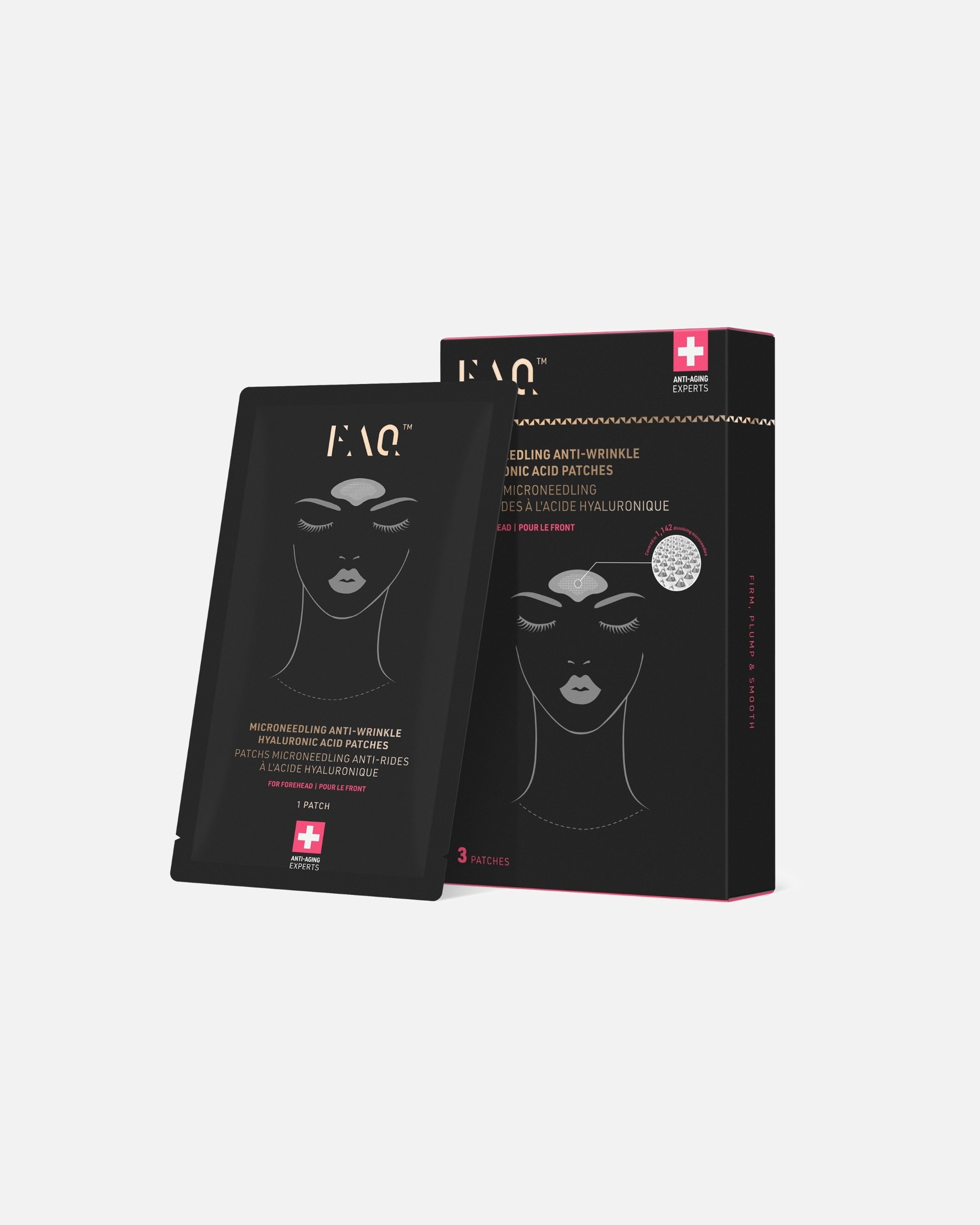 Anti-Aging Maske für Unisex FAQ Swiss FAQ™ Microneedling Anti-Wrinkle Hyaluronic Acid Patches For Forehead (3pcs) 1 Stück