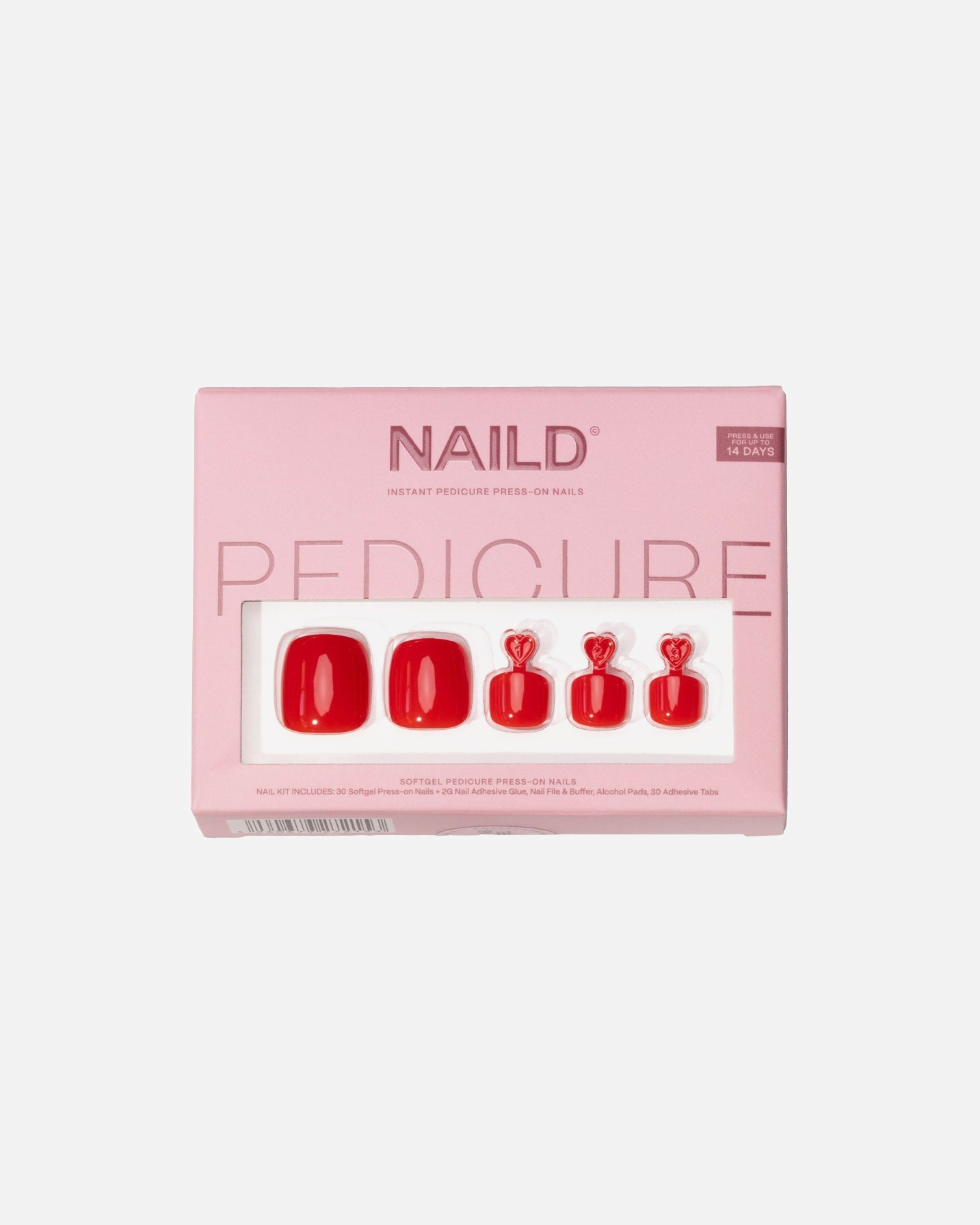 Kunstnägel für Unisex NAILD Red Toe Softgel Press On Nails 1 Stück