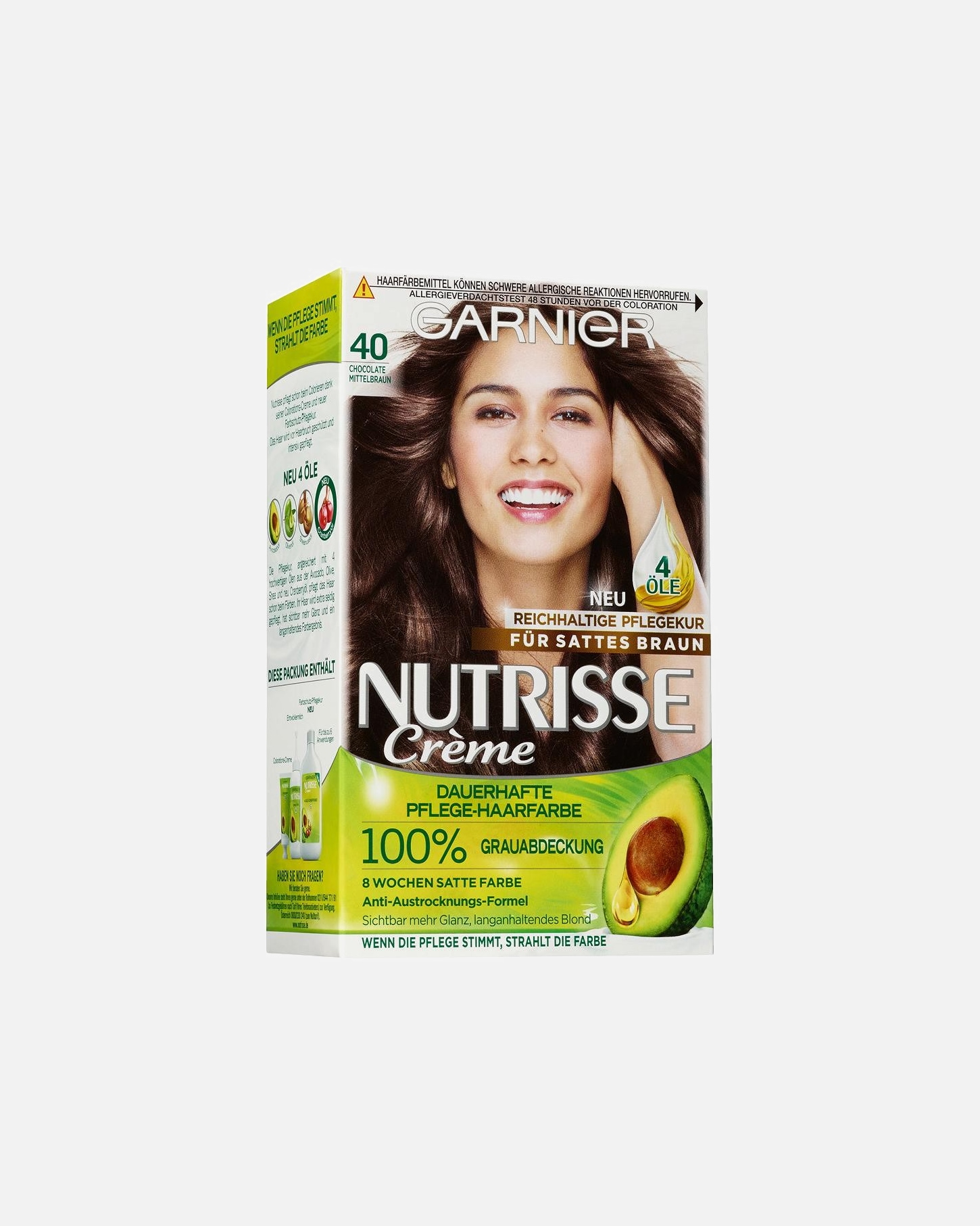 Haarfarbe für Weiblich Garnier Nutrisse Ultra Crème Nr. 4 - Chocolate Mittelbraun