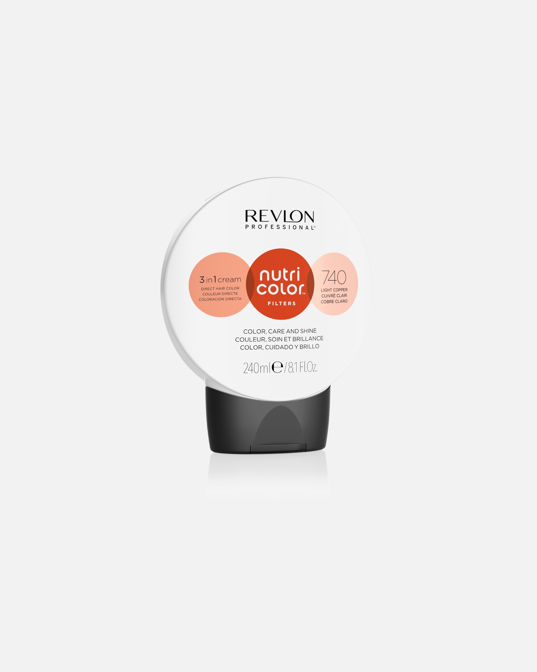 Haarfarbe für Unisex Revlon Professional Nutri Color 3 in 1 Cream Nr. 740 740 - LIGHT COPPER