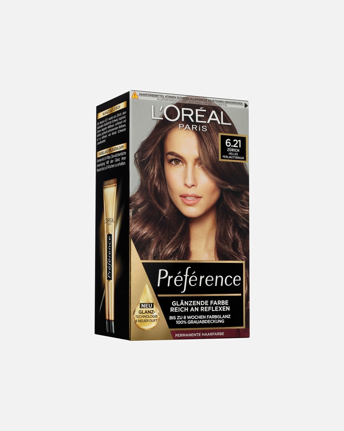 Haarfarbe für Unisex L’Oréal Paris Preference Nr. 6.21 - Helles Perlmuttbraun