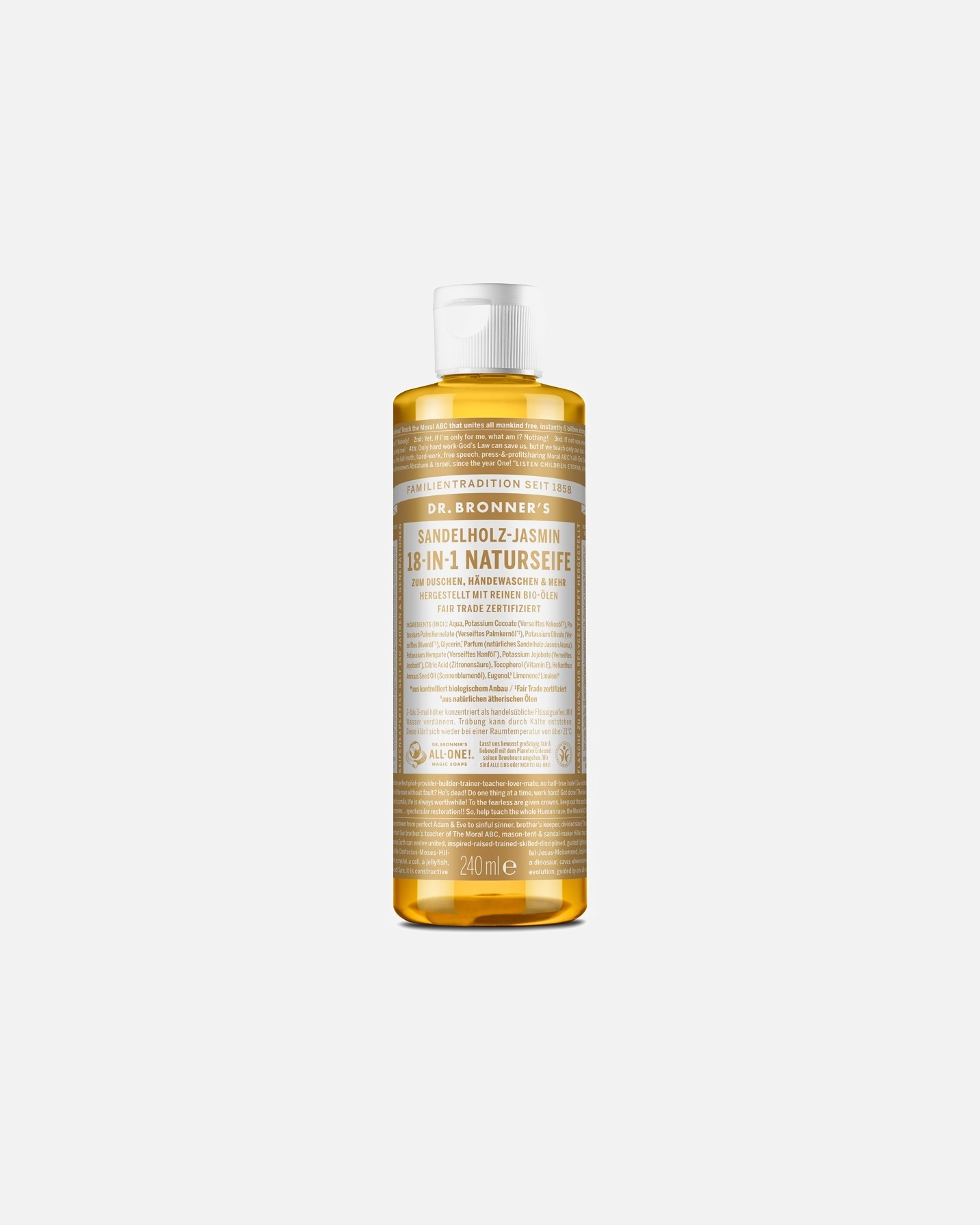 Duschgel für Unisex Dr. Bronner's 18-in-1 NATURSEIFE Sandelholz-Jasmin 240 ml