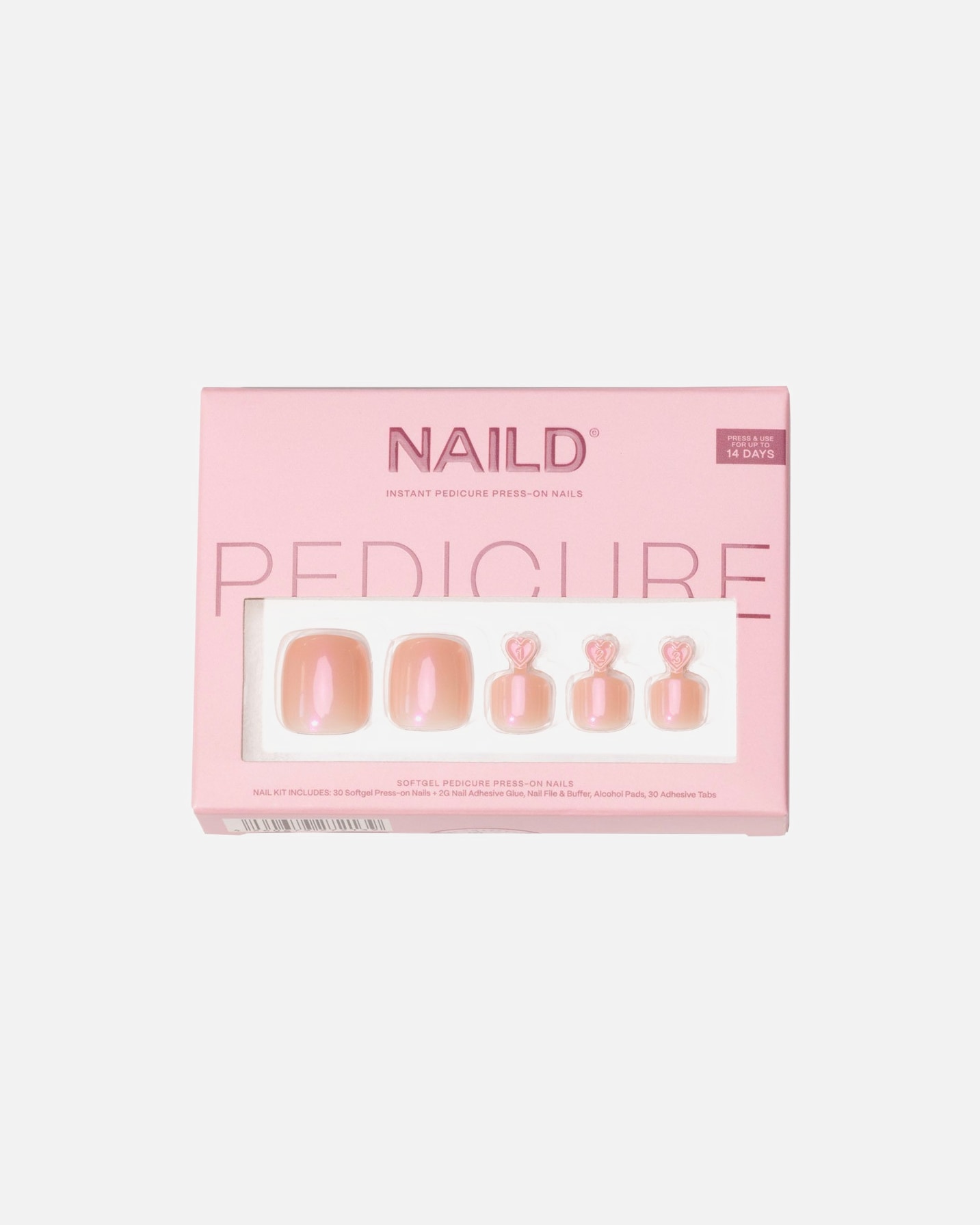 Kunstnägel für Unisex NAILD Rose Toe Softgel Press On Nails 1 Stück